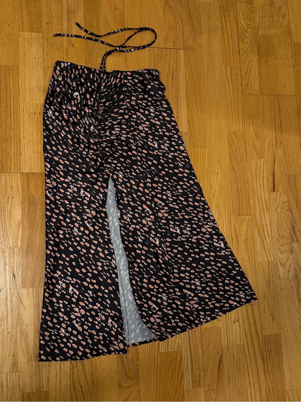 MICAS Women's Black Animal Print Dress Pants Drawstring Wide-Leg Size S